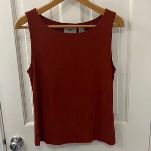 Chico's Travelers copper red orange Tank Top Chicos size 1, Medium 8 Made in USA